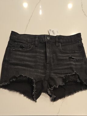 NWT American Eagle Black Distressed Women's Denim Shorts